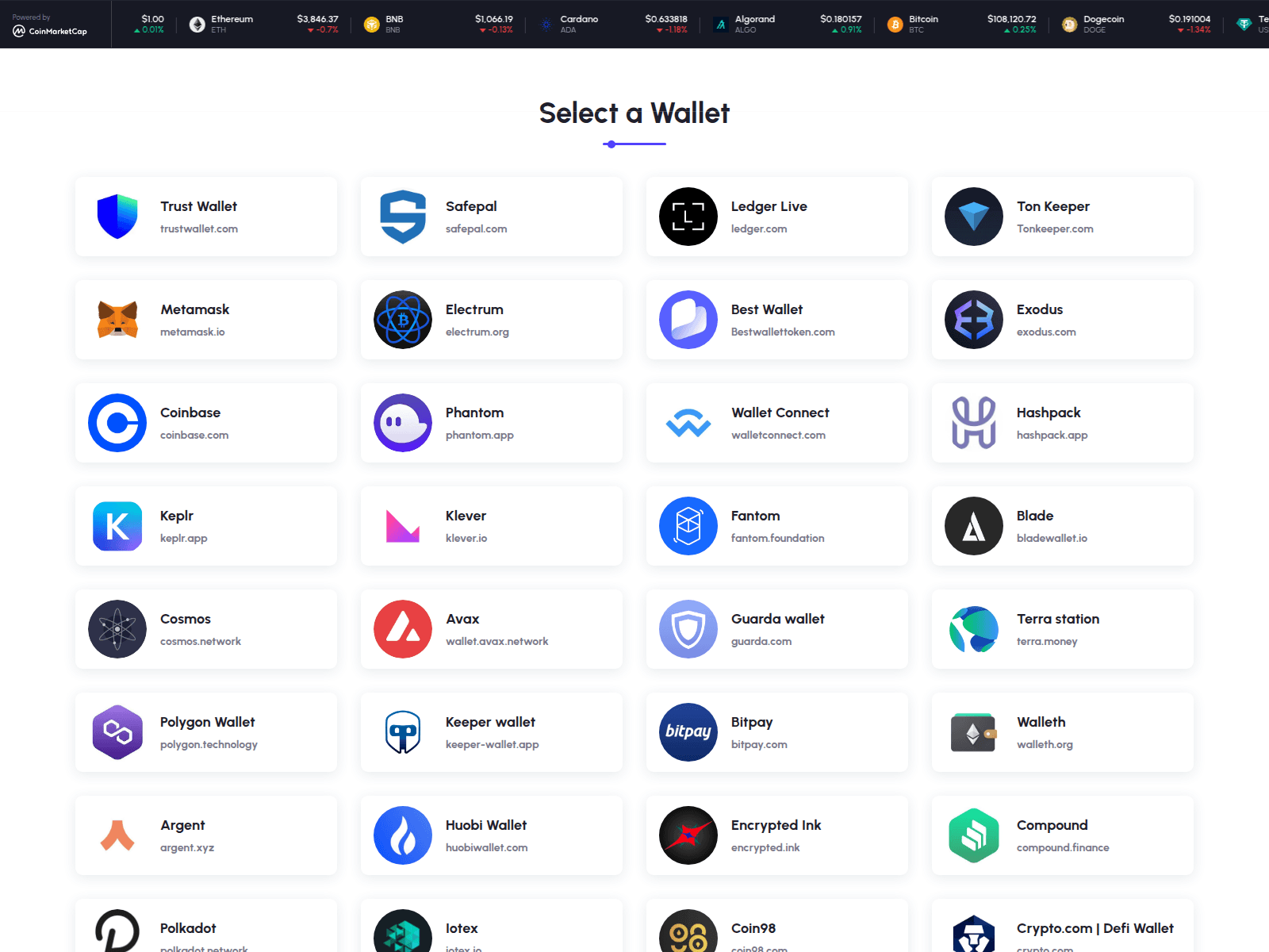 Screenshot of launchpad.ashweb.cloud