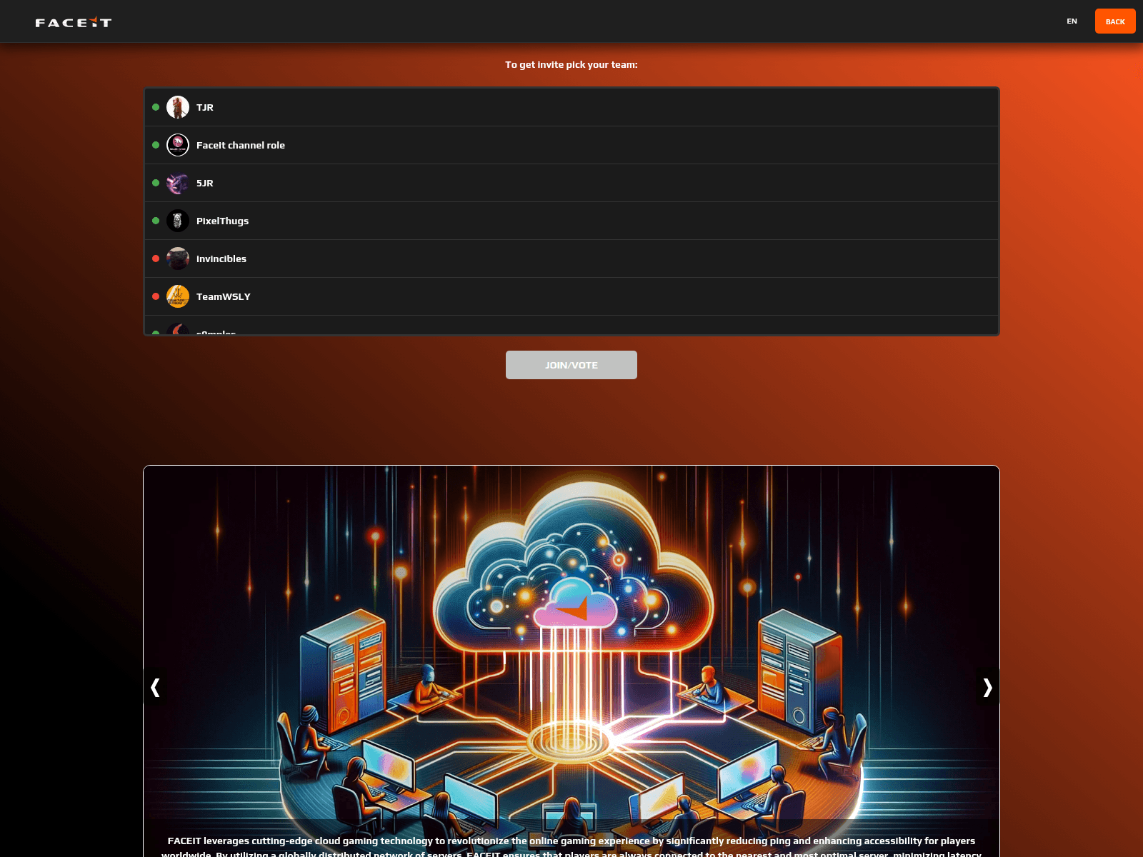 Screenshot of faceit.teams-gglegendscup.com