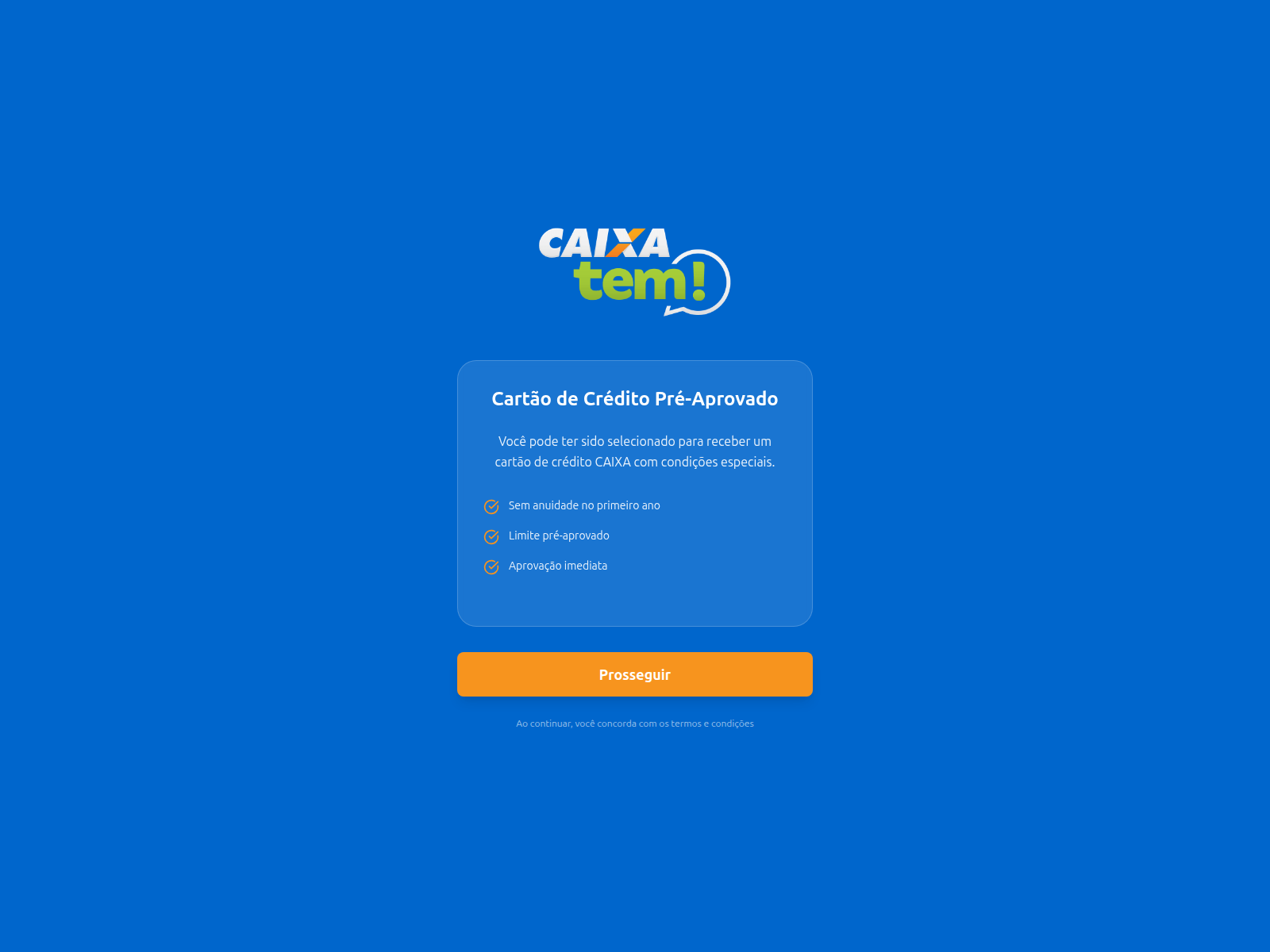 Screenshot of campanha.propostacartao.com