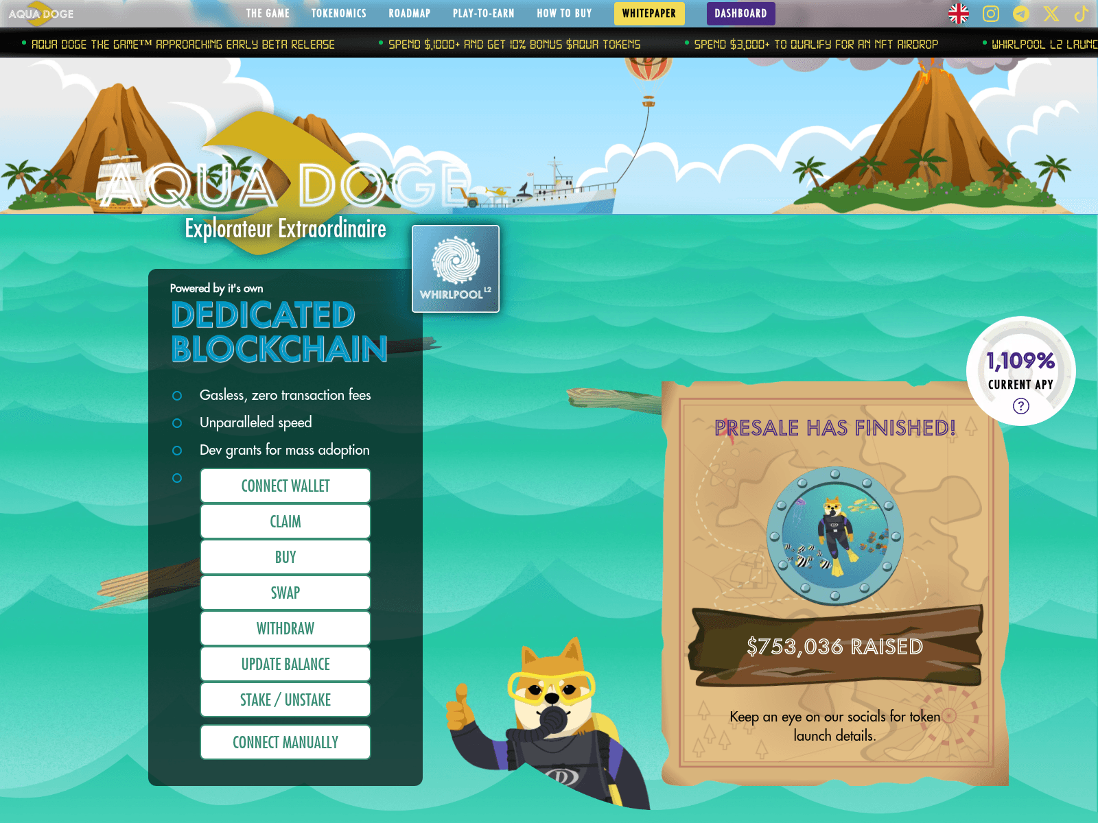 Screenshot of claim-aquadoge.web.app