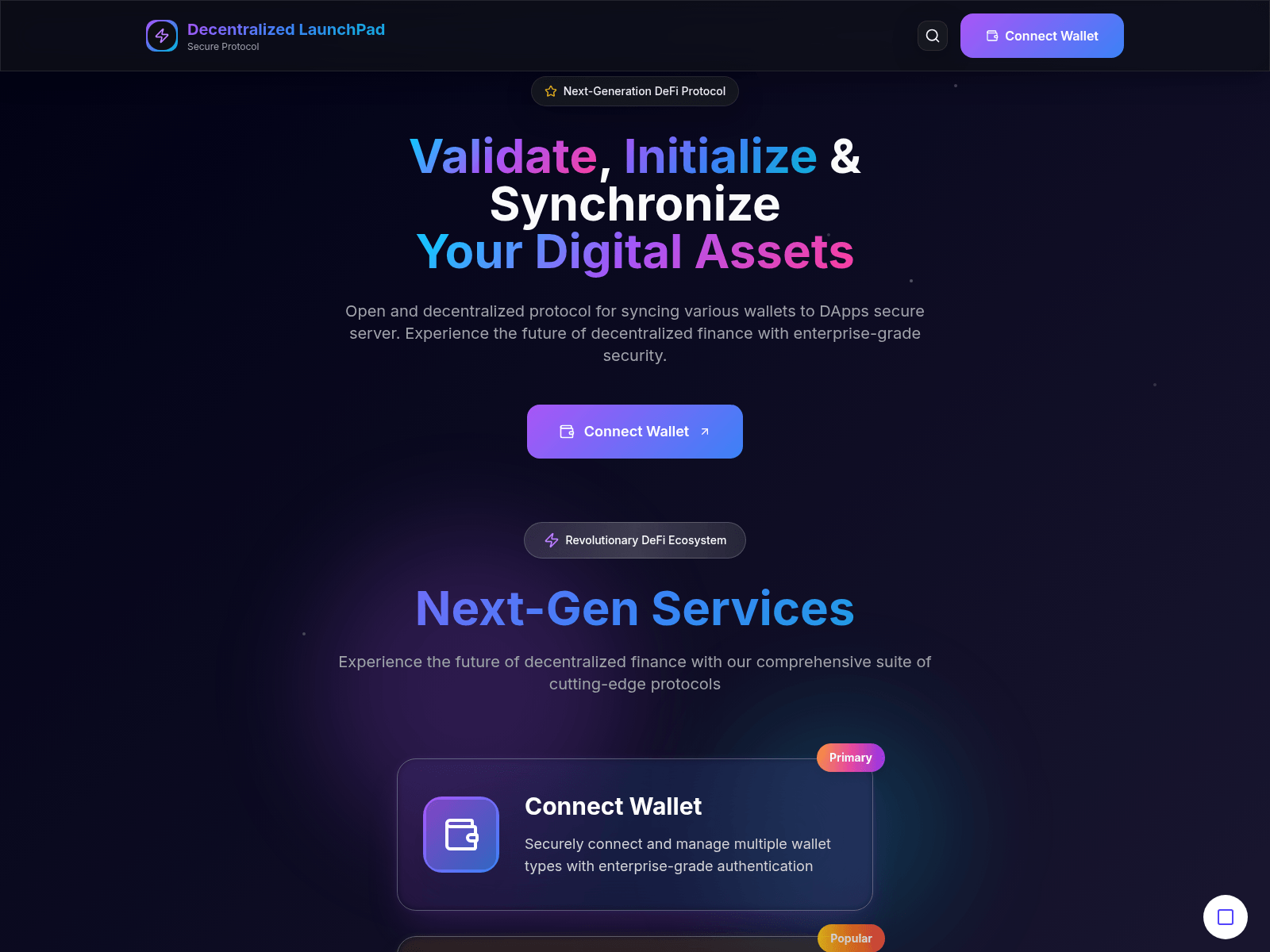Screenshot of dexexlunchpad.dev