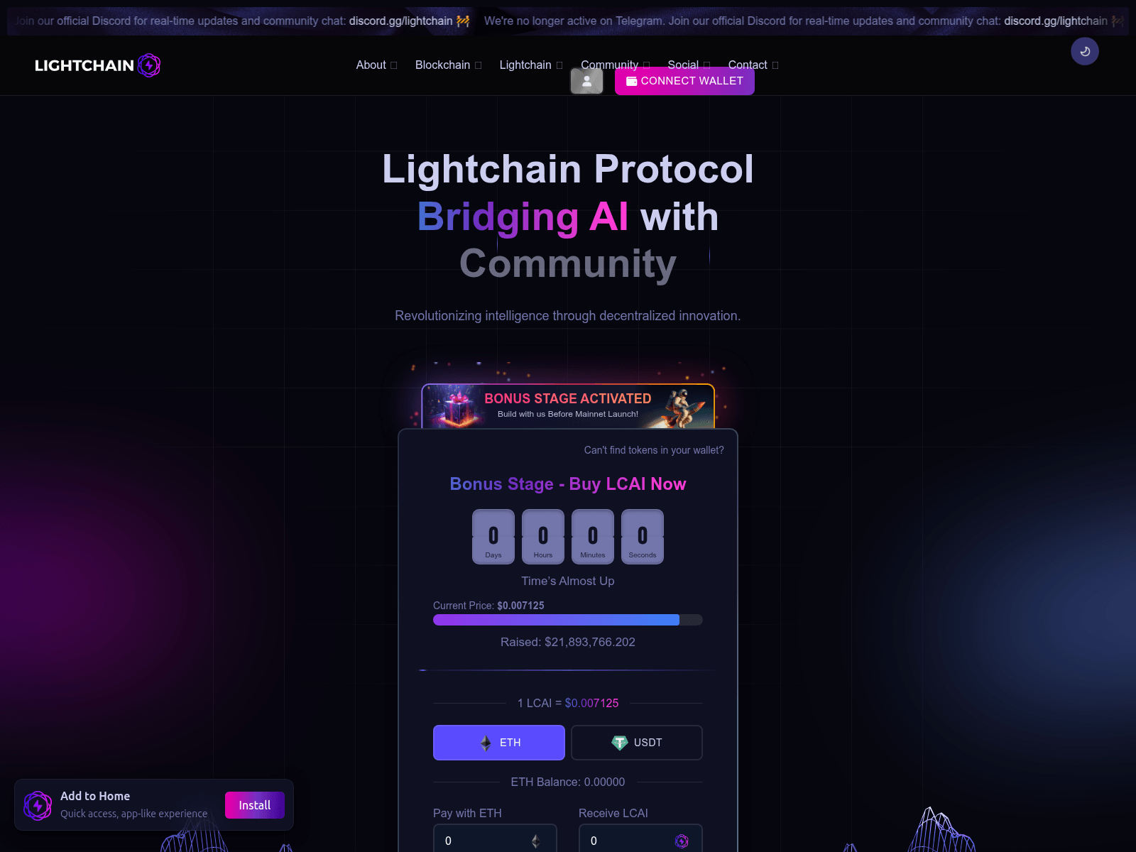Screenshot of lightchainai.shop
