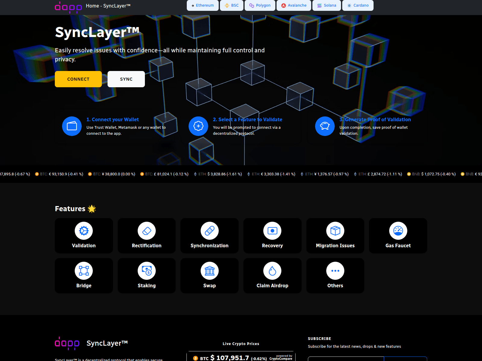 Screenshot of synclayers.com