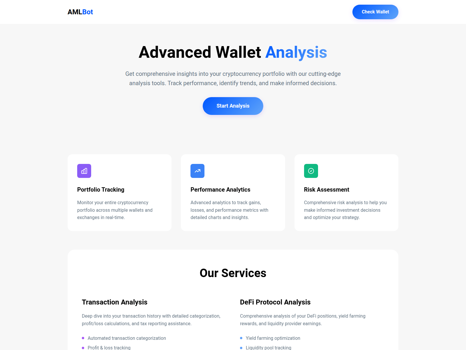 Screenshot of walletamlscan.com