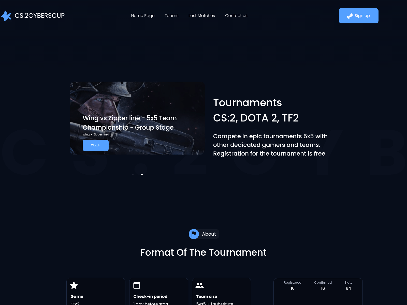 Screenshot of cs.2cyberscup.com