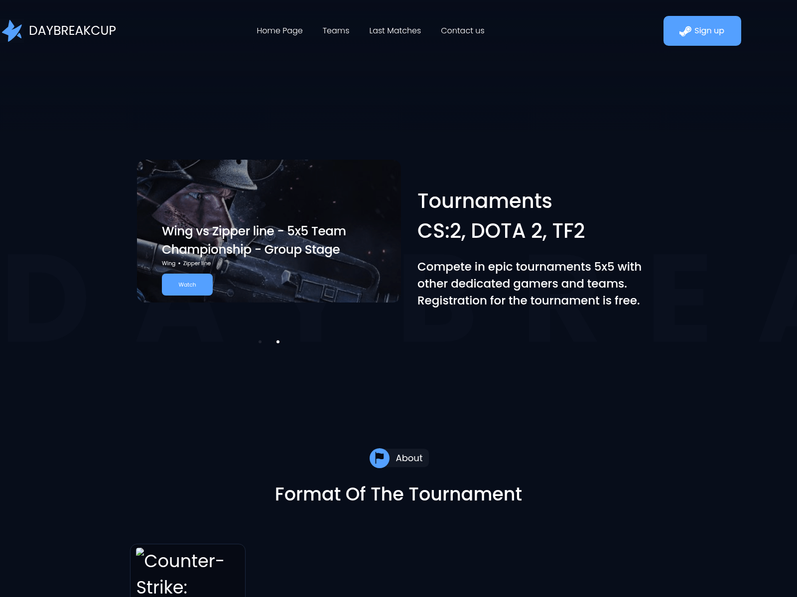 Screenshot of daybreakcup.com