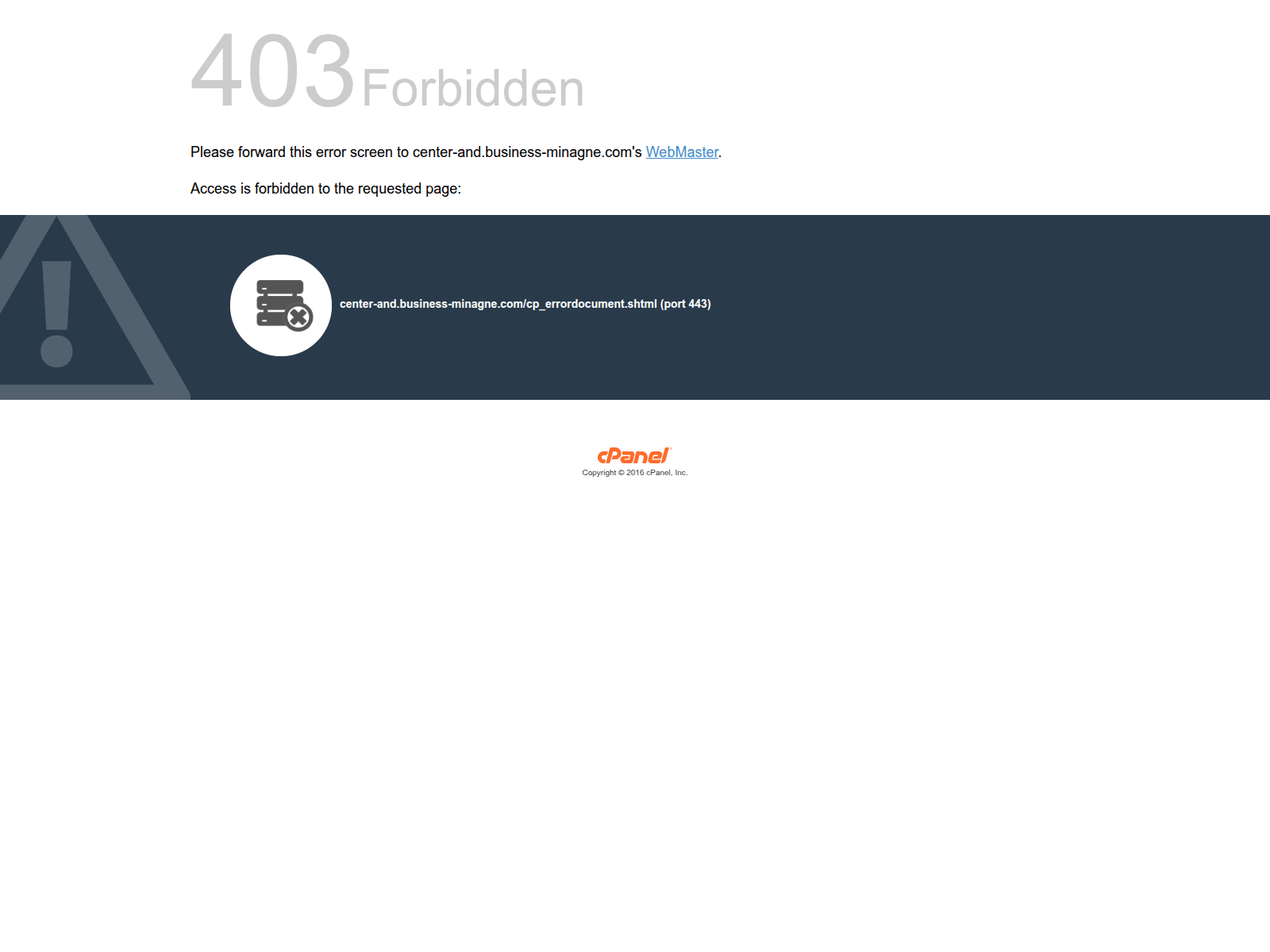 Screenshot of center-and.business-minagne.com