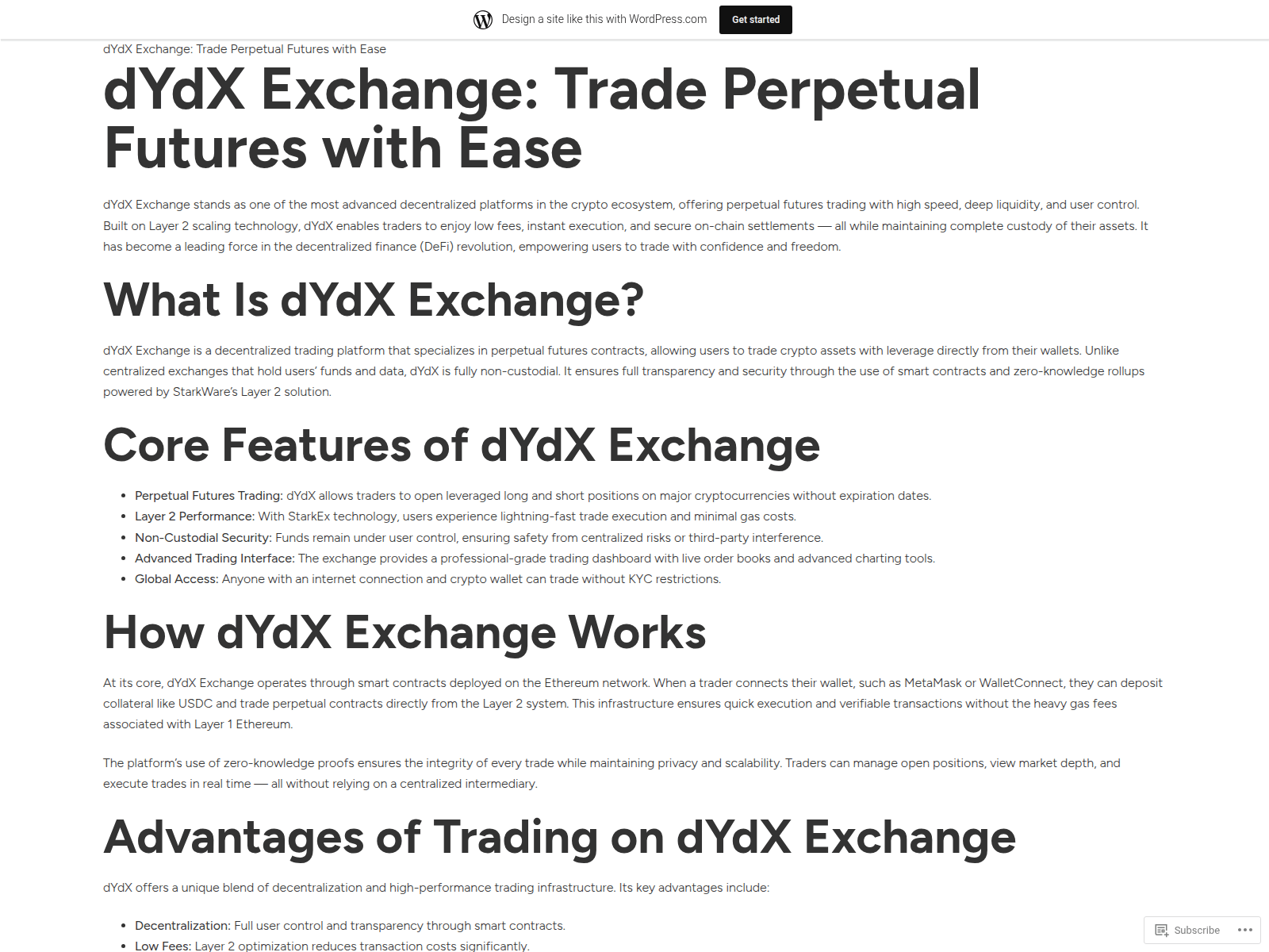 Screenshot of dydxexchanges7.wordpress.com