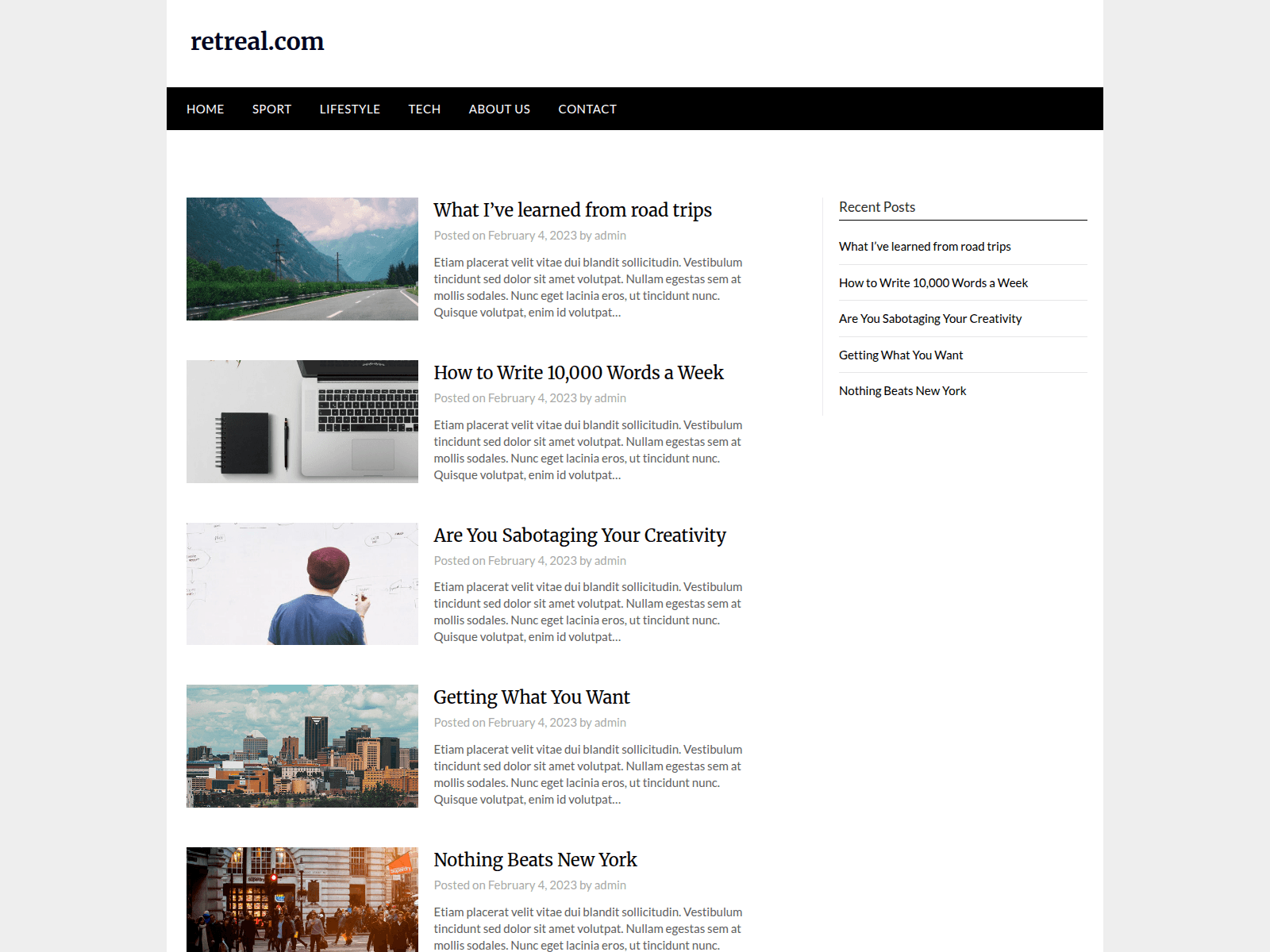 Screenshot of retreal.com