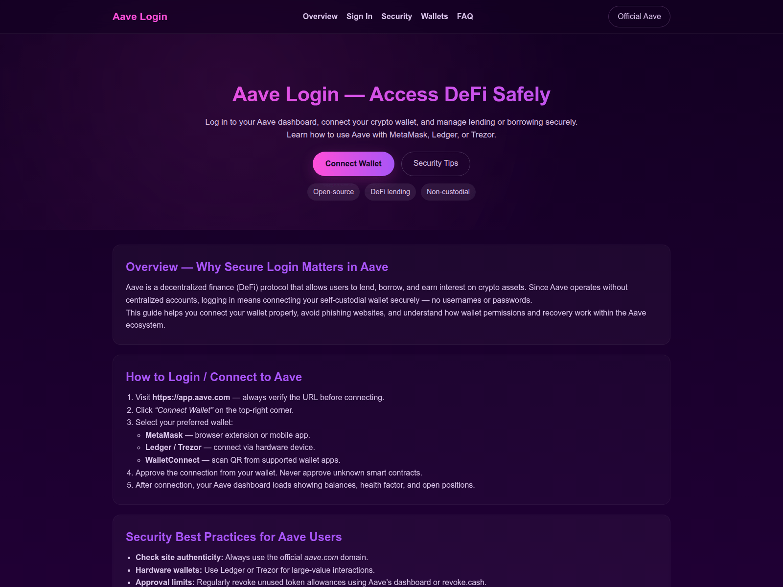 Screenshot of aavesvap.pages.dev