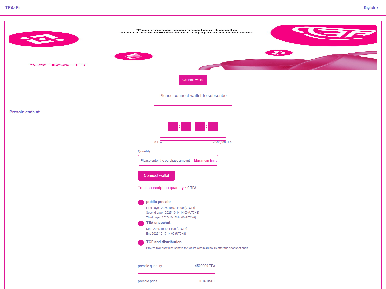 Screenshot of dapp-tea-fi.tea-fi.cc