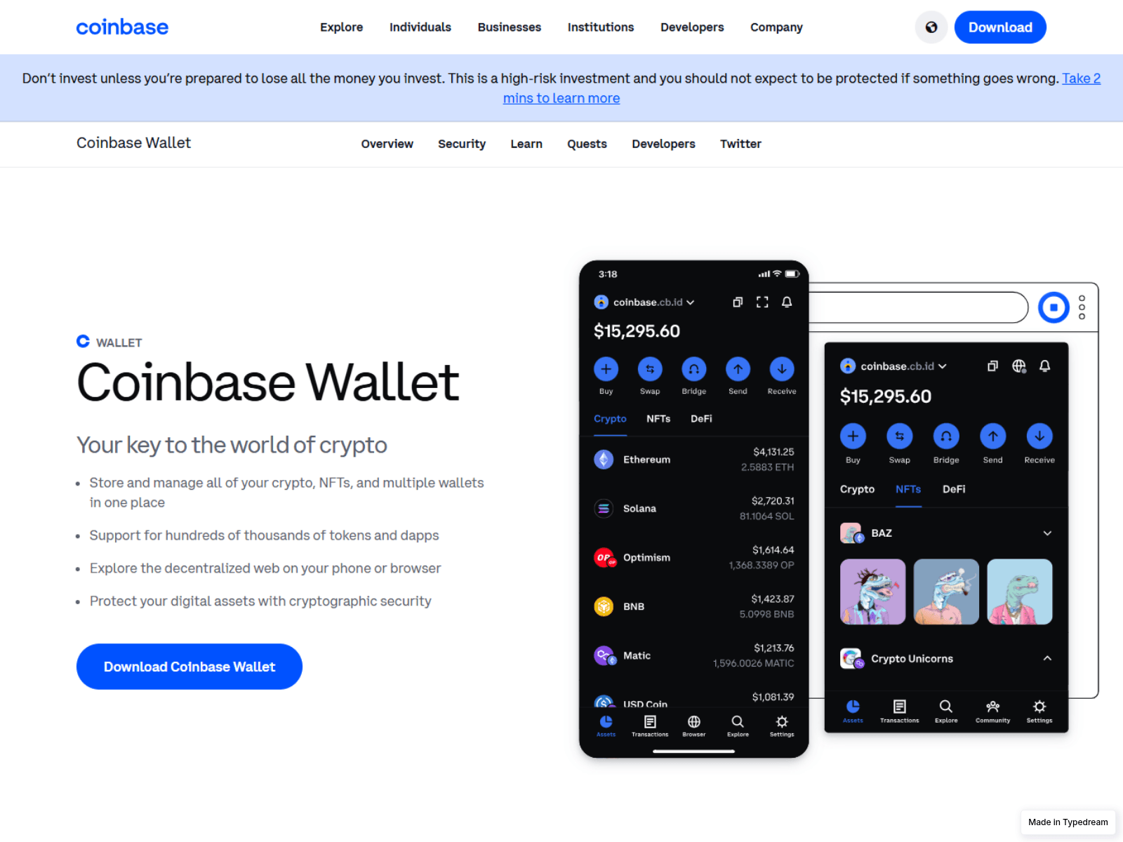 Screenshot of doc-coinbase-extension.typedream.app