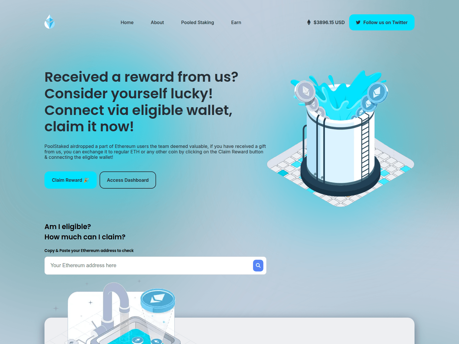 Screenshot of 0xpoolstaked.xyz