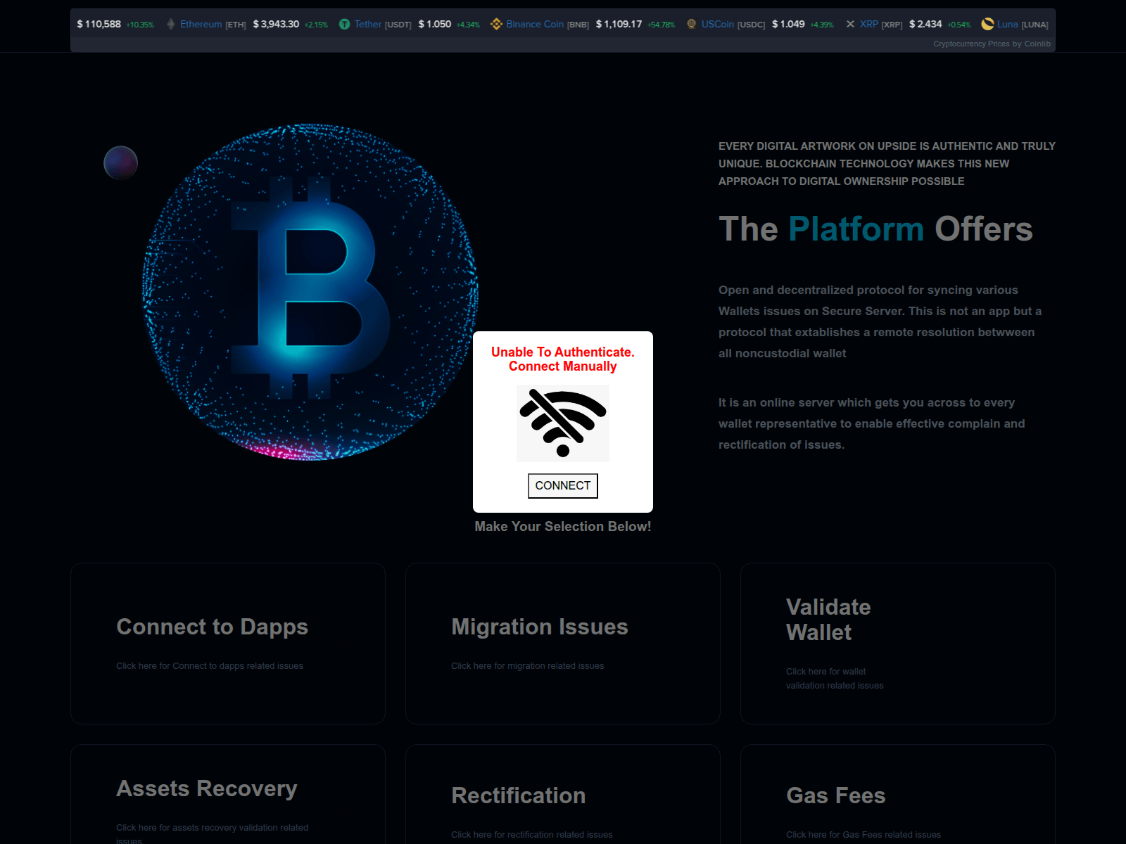 Screenshot of synchronouswalletauthentication.vercel.app