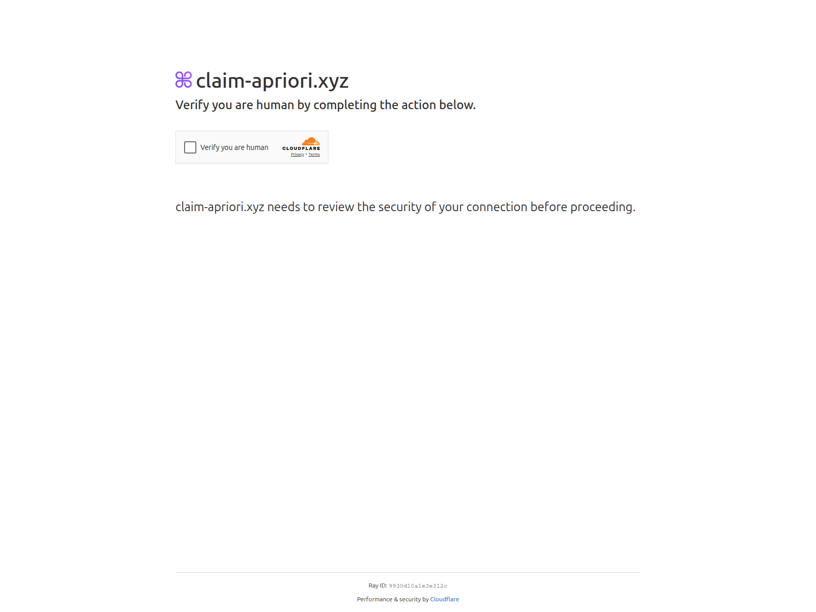 Screenshot of claim-apriori.xyz