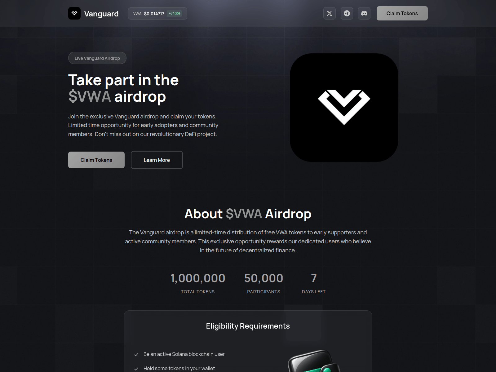 Screenshot of vanguardrwa.xyz