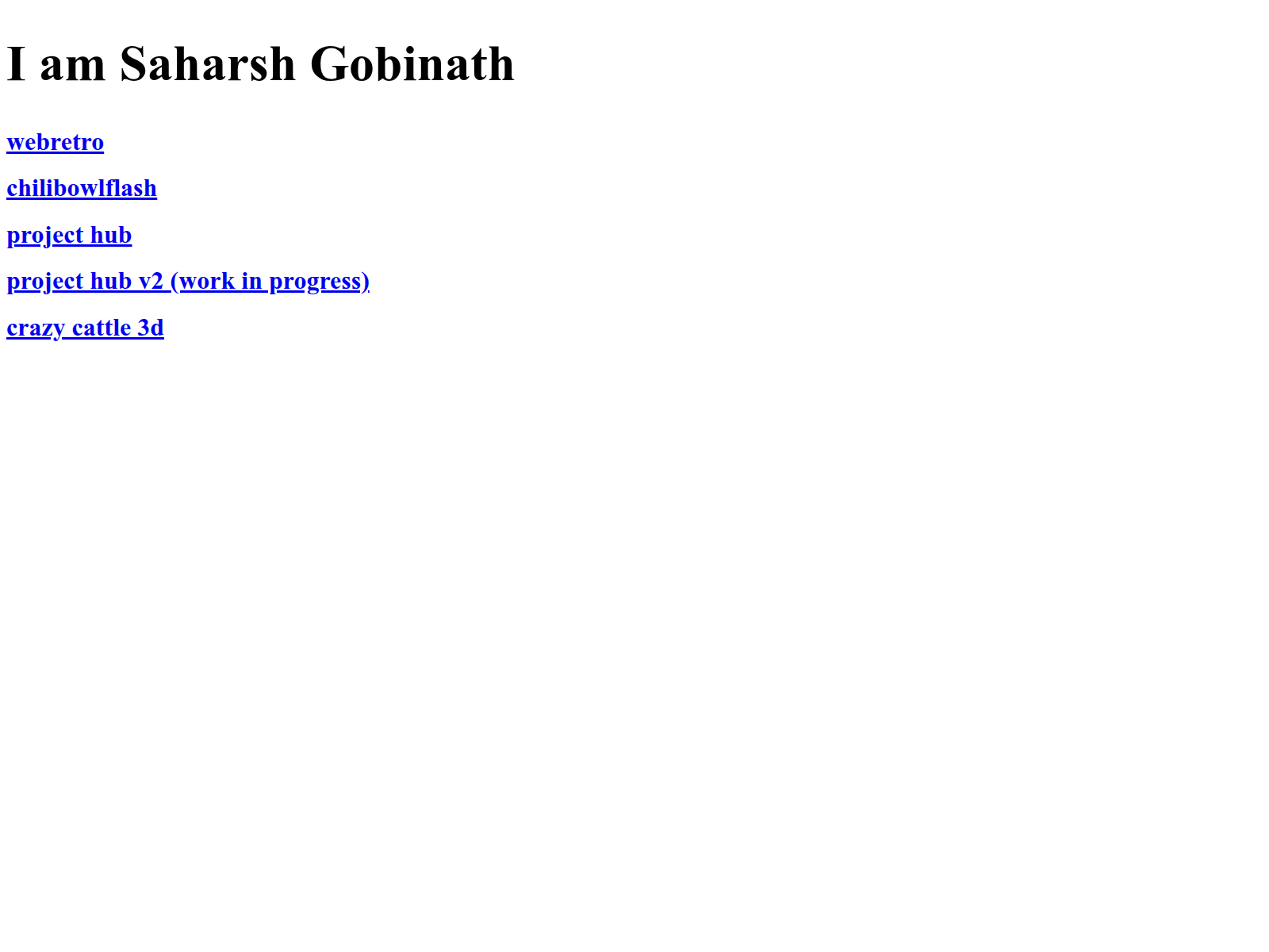 Screenshot of saharshgobinath.github.io