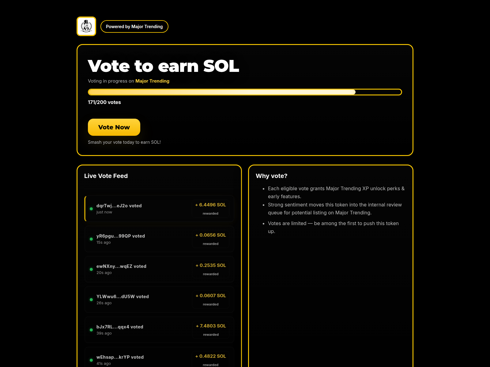 Screenshot of votetrending.com