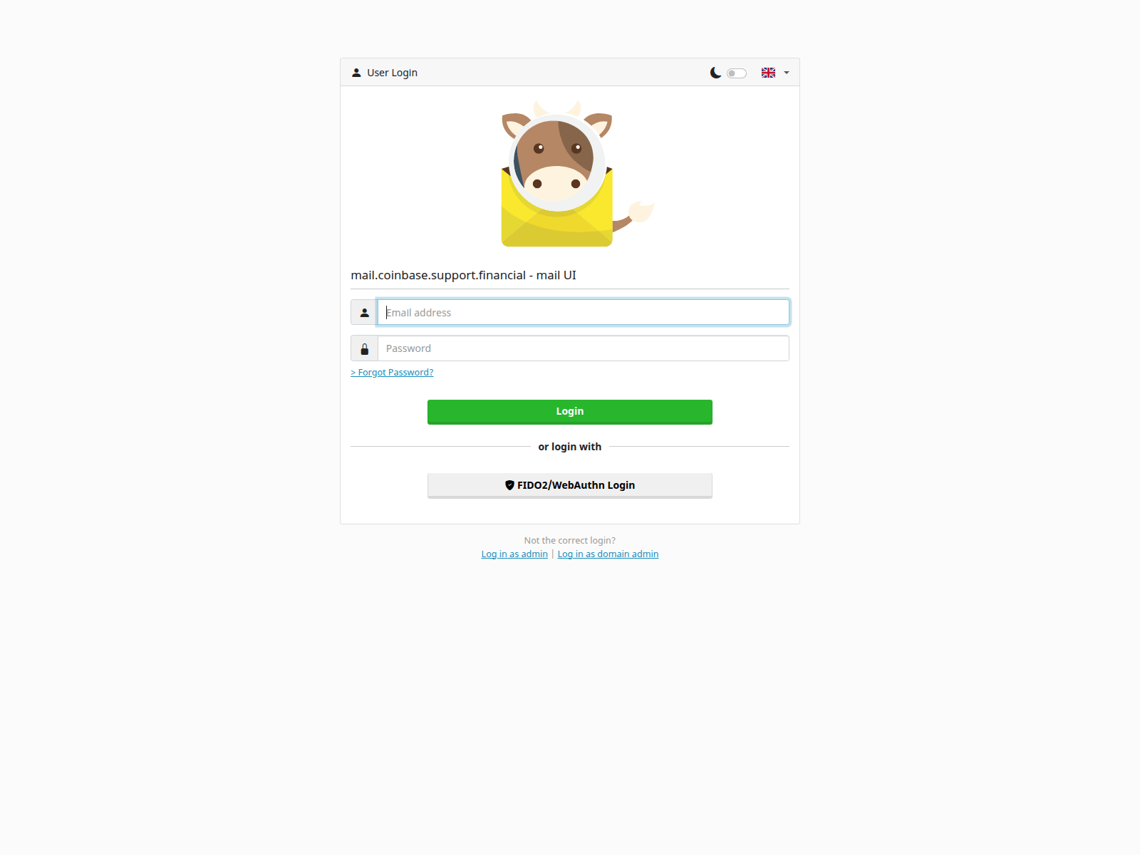 Screenshot of autoconfig.coinbase.support.financial