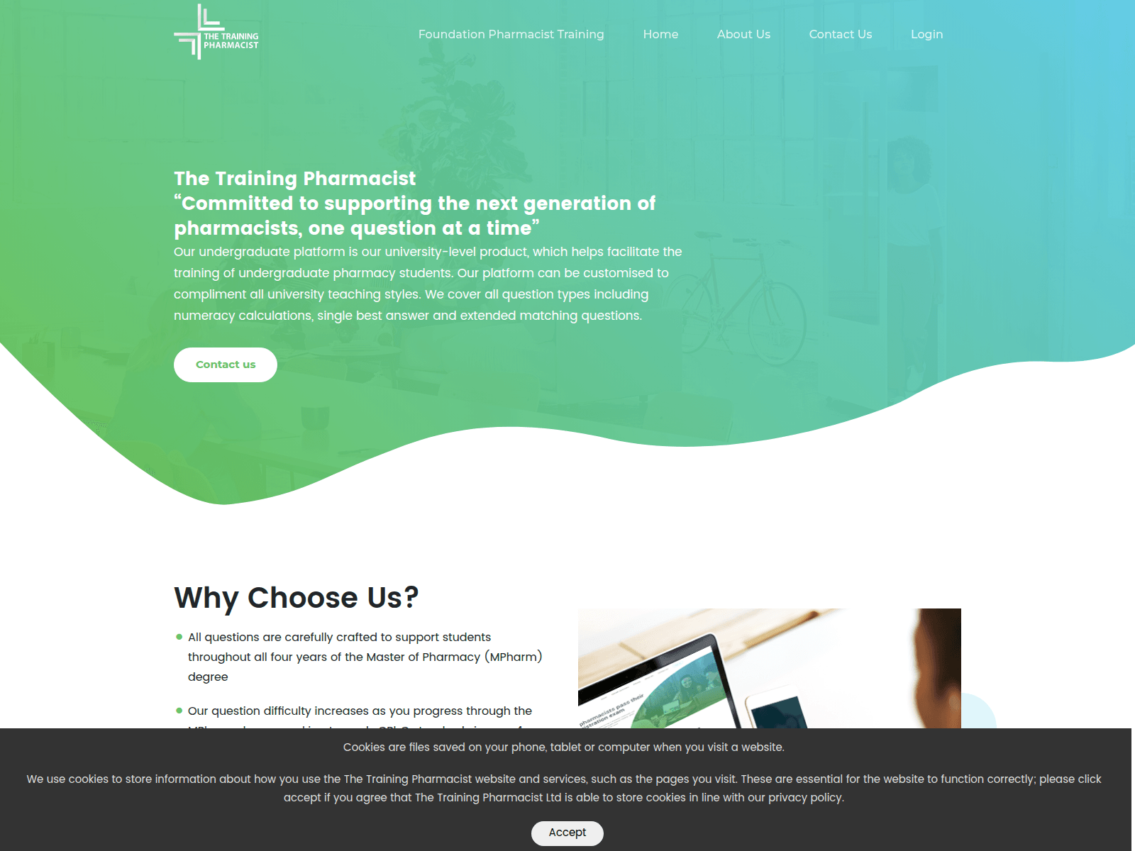 Screenshot of trainingpharmacist.co.uk