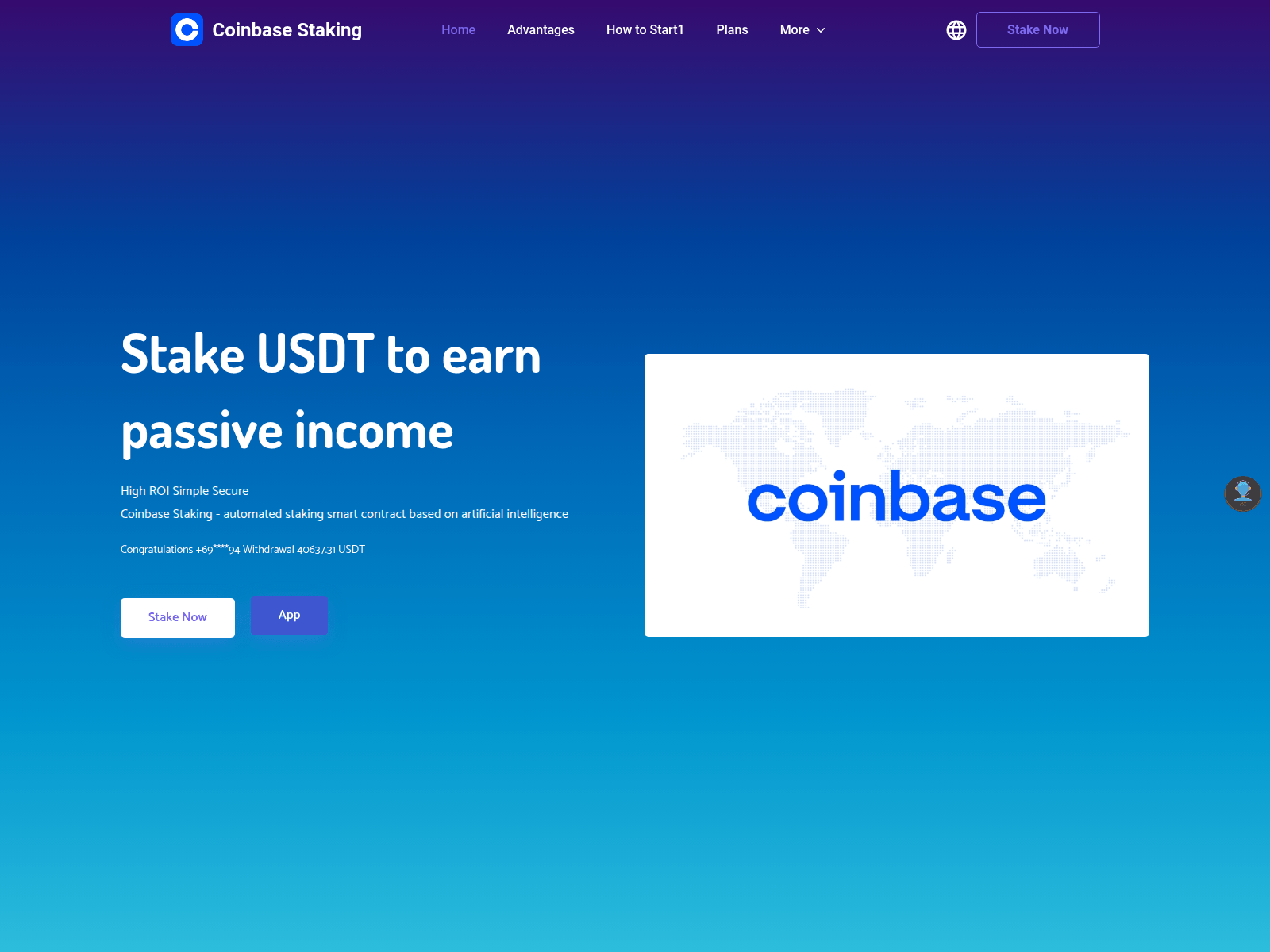 Screenshot of coinbasestake.biz