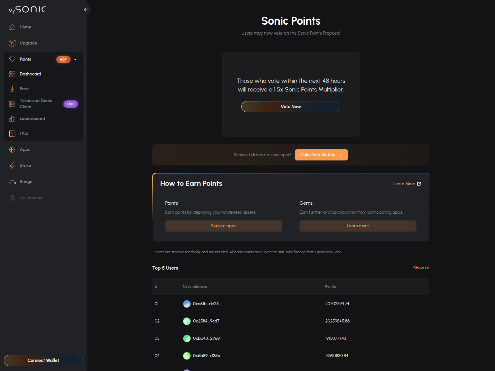 Screenshot of vote-soniclabs.app