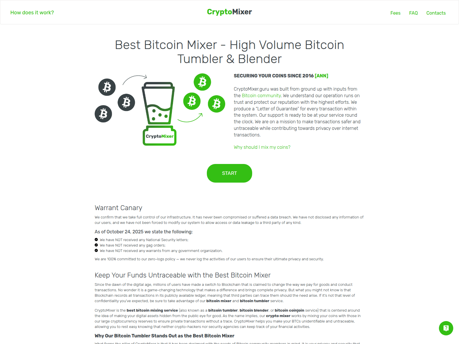 Screenshot of cryptomixer.guru