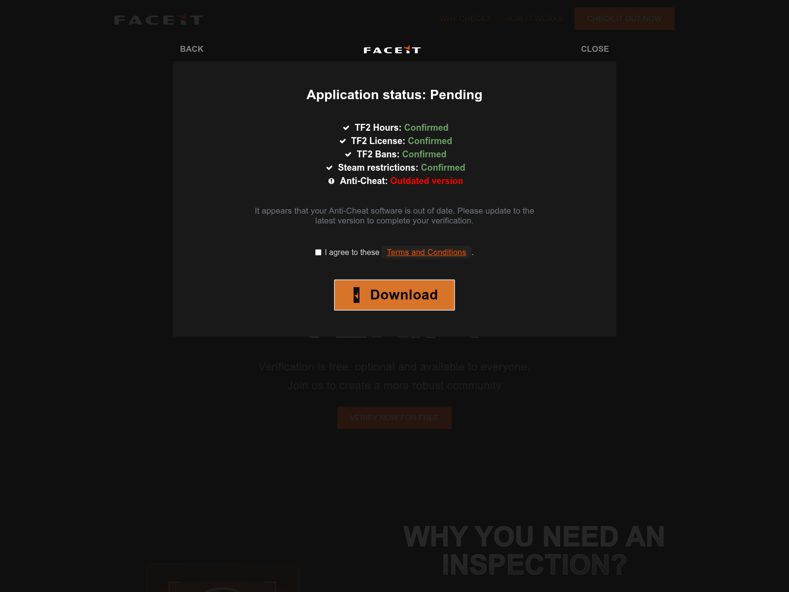 Screenshot of faceitt.verificationds.com