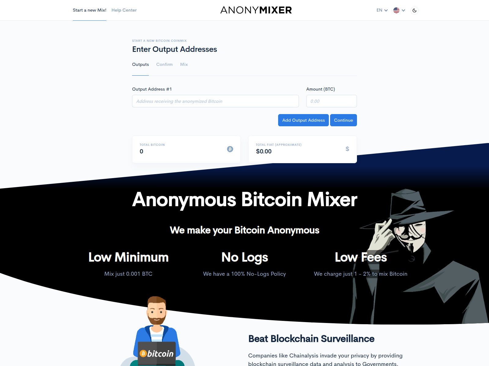 Screenshot of anonymixer.co