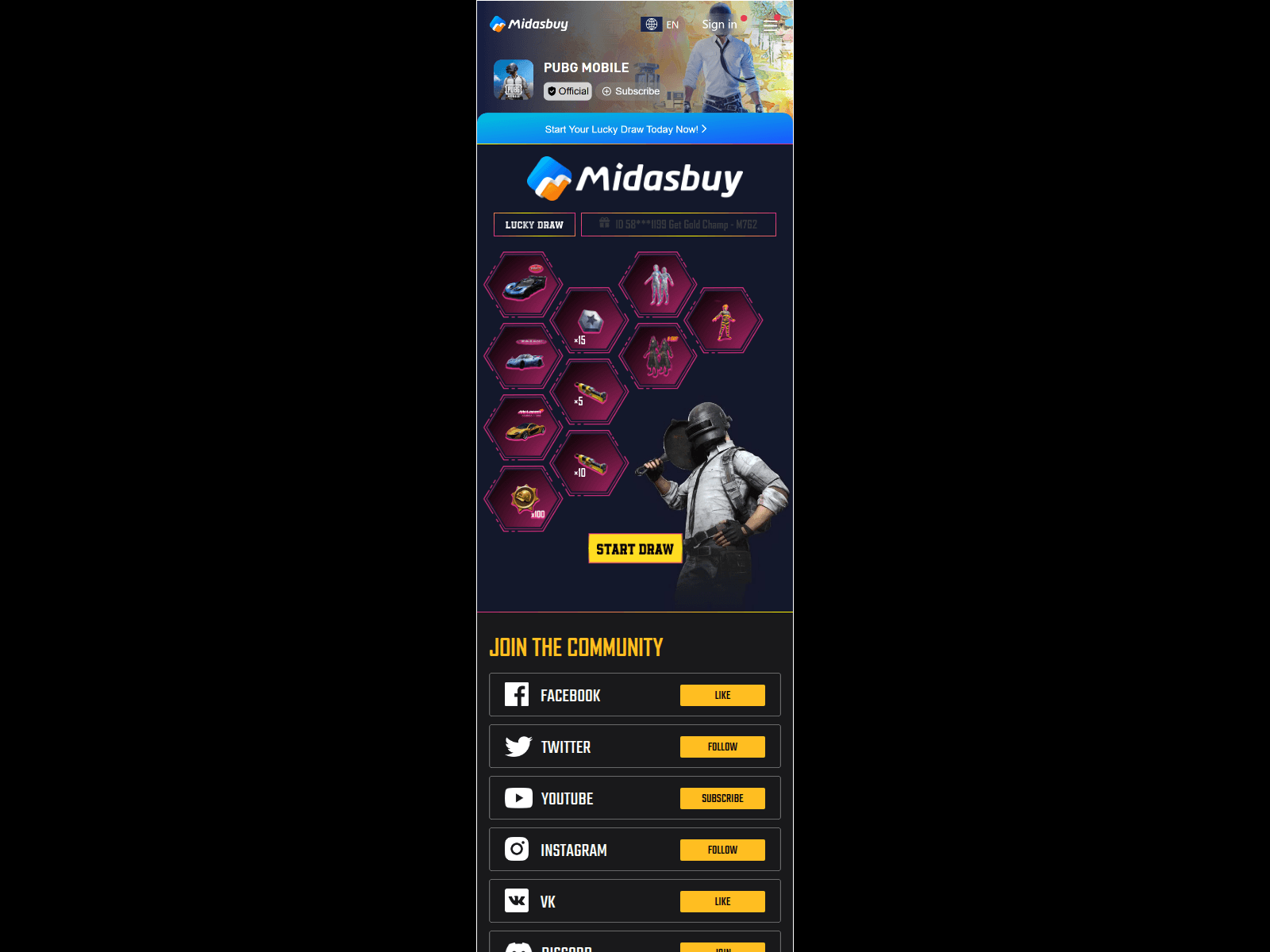 Screenshot of royal.midasbuy-page.com
