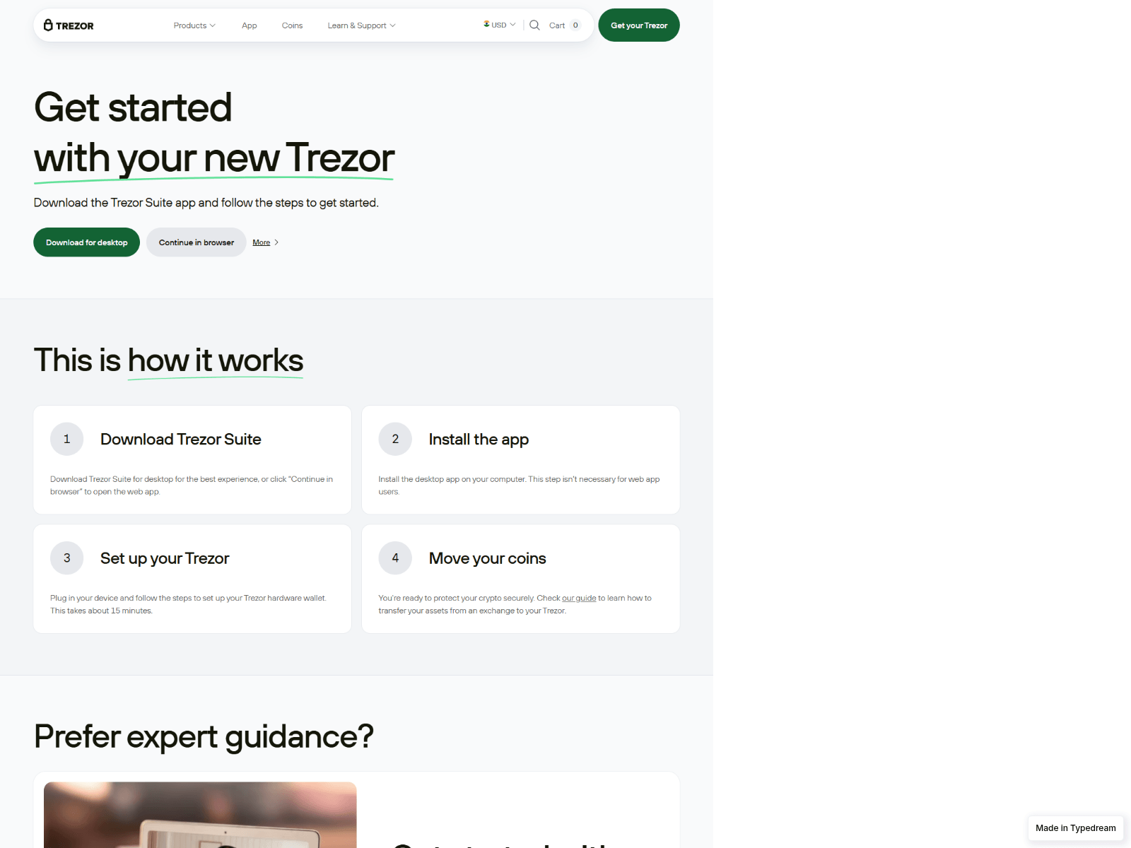 Screenshot of en-trezor-io-login-io.typedream.app