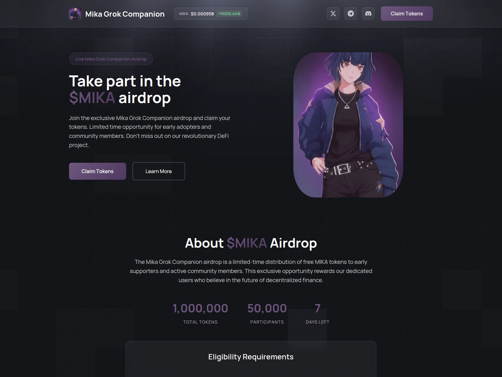 Screenshot of mika.network