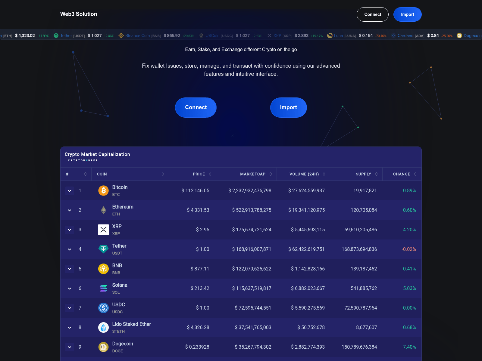 Screenshot of web3-dapps.xyz