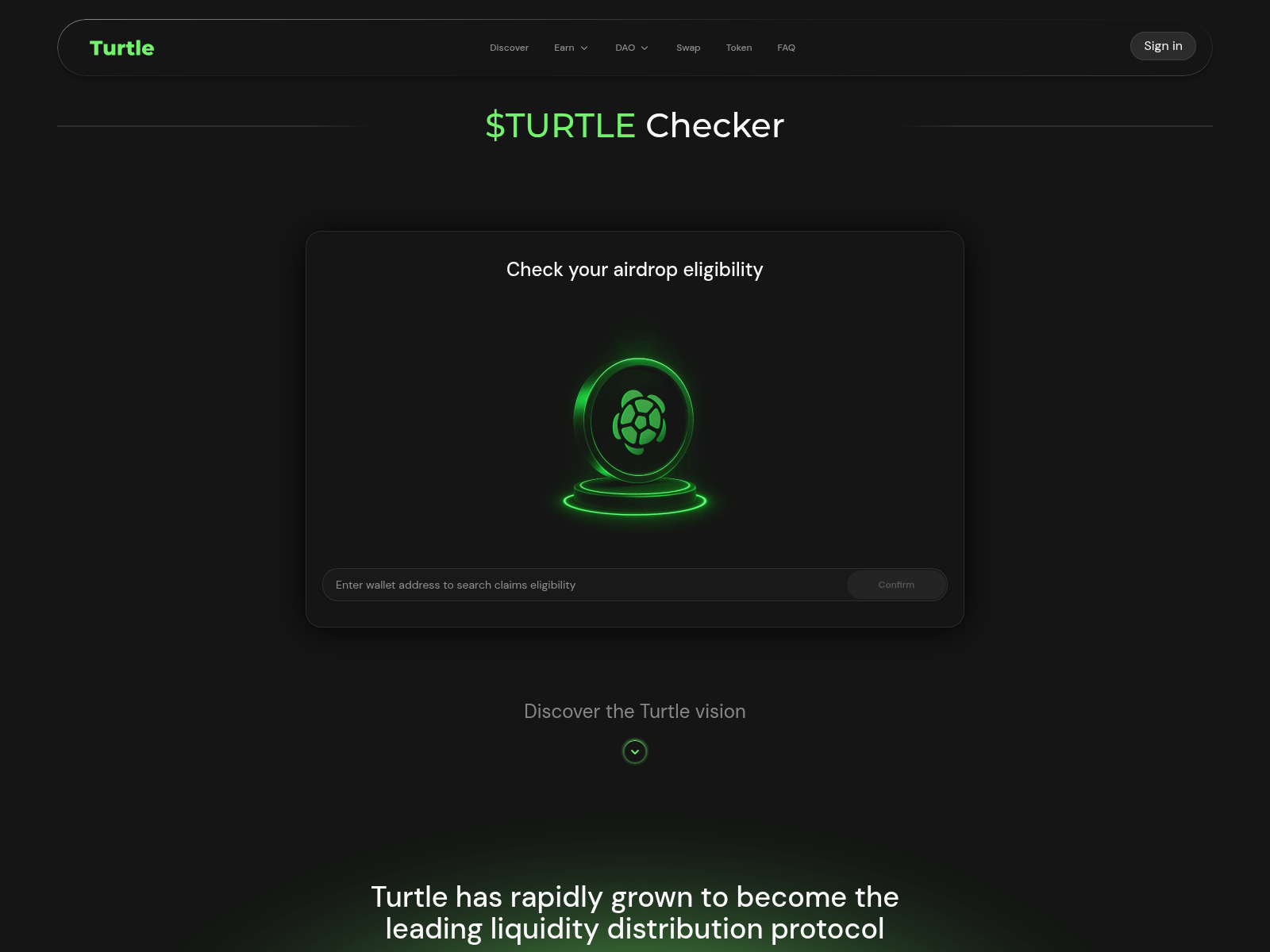 Screenshot of app.turtlerdot.life