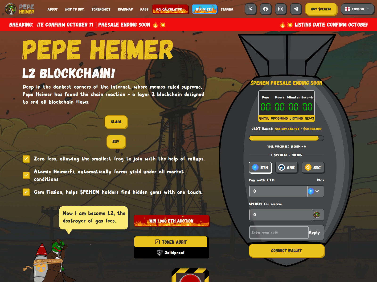 Screenshot of pepeheimer-claim.com