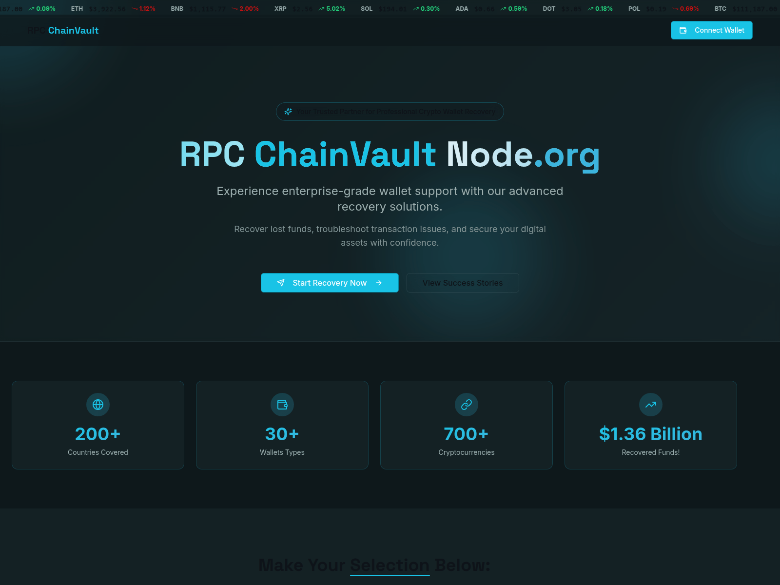 Screenshot of chainvaultdapp.org