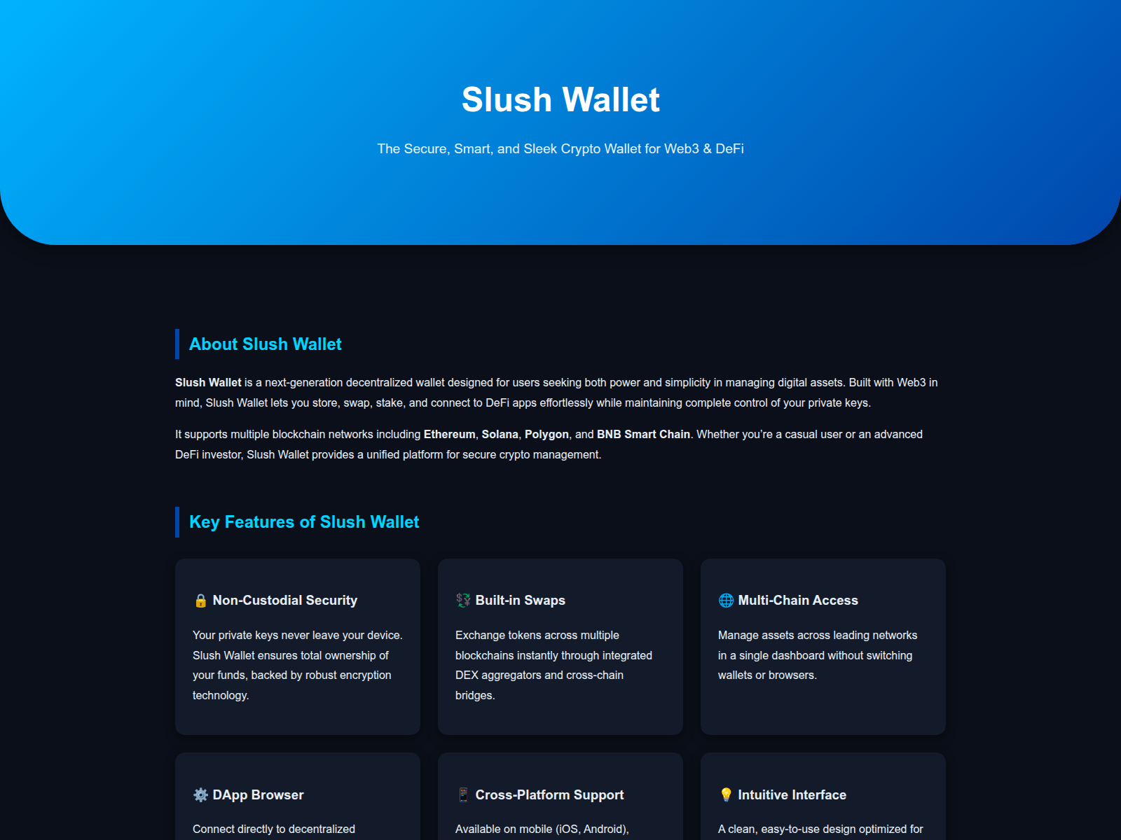 Screenshot of open-slush-wallet.pages.dev