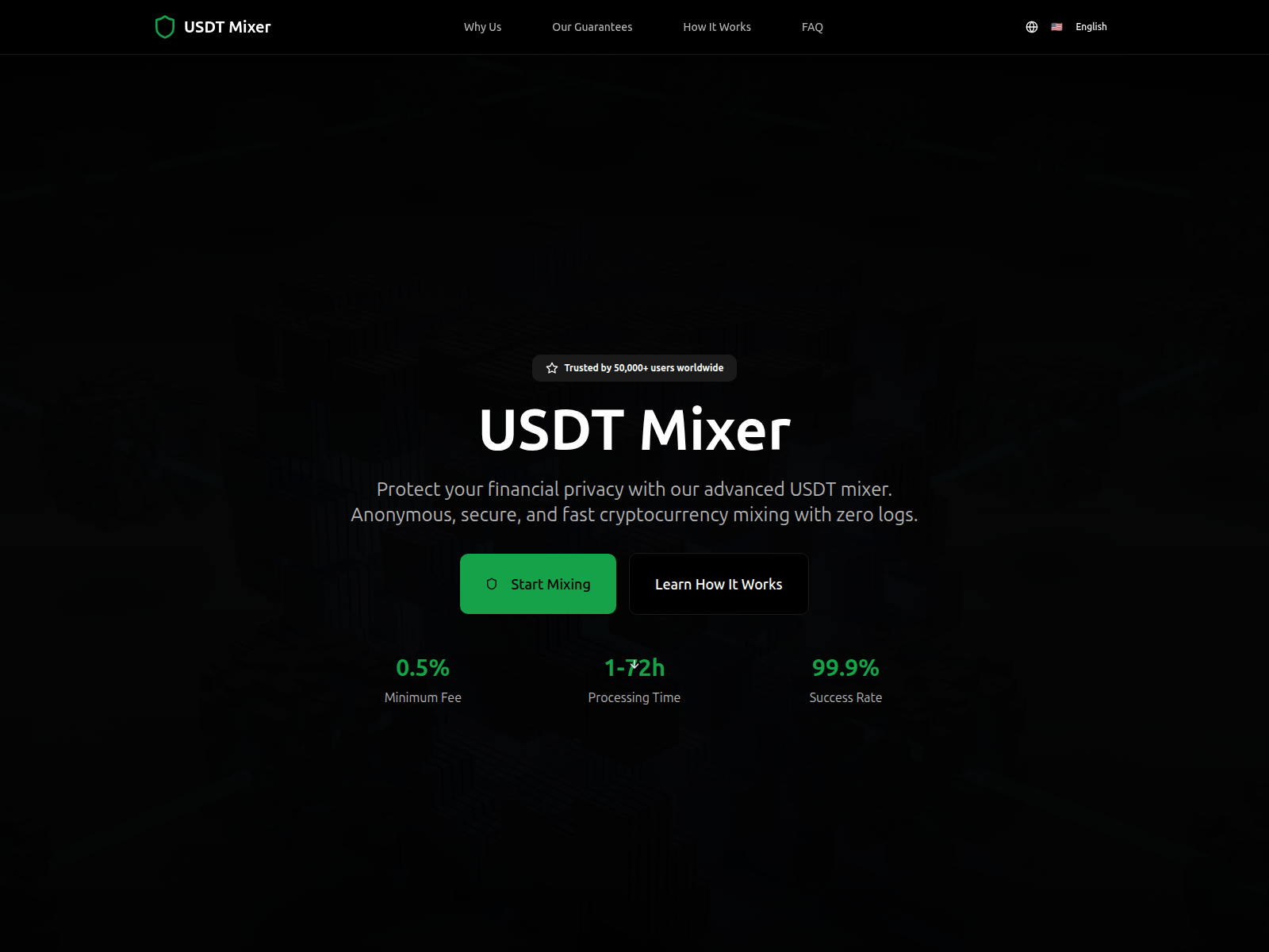 Screenshot of usdtmixer.digital