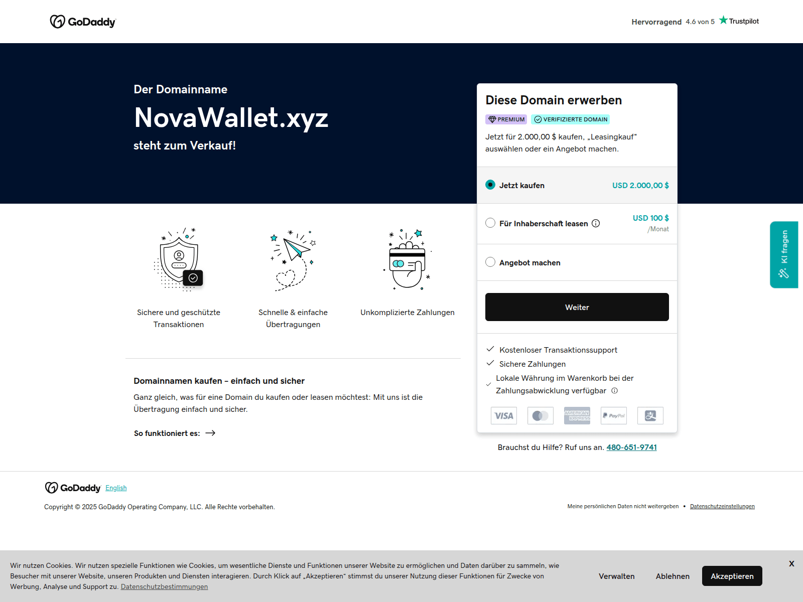 Screenshot of novawallet.xyz