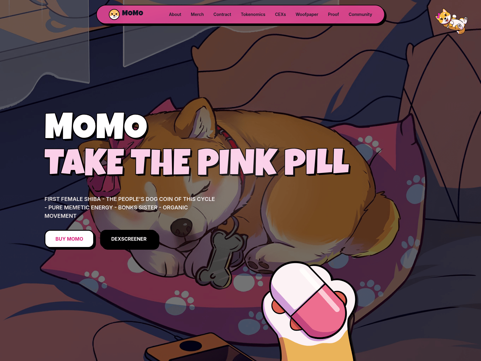 Screenshot of momocoin.space