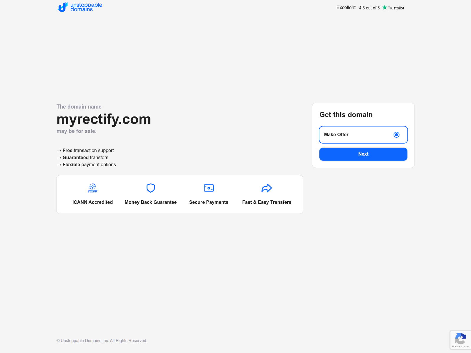 Screenshot of myrectify.com