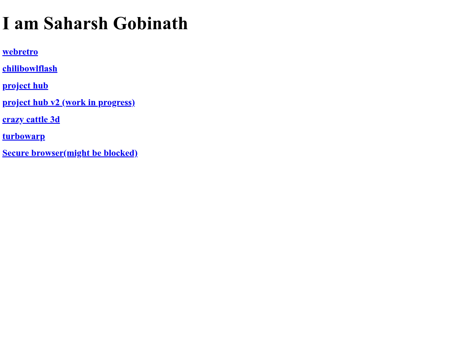 Screenshot of saharsh-monkey.github.io