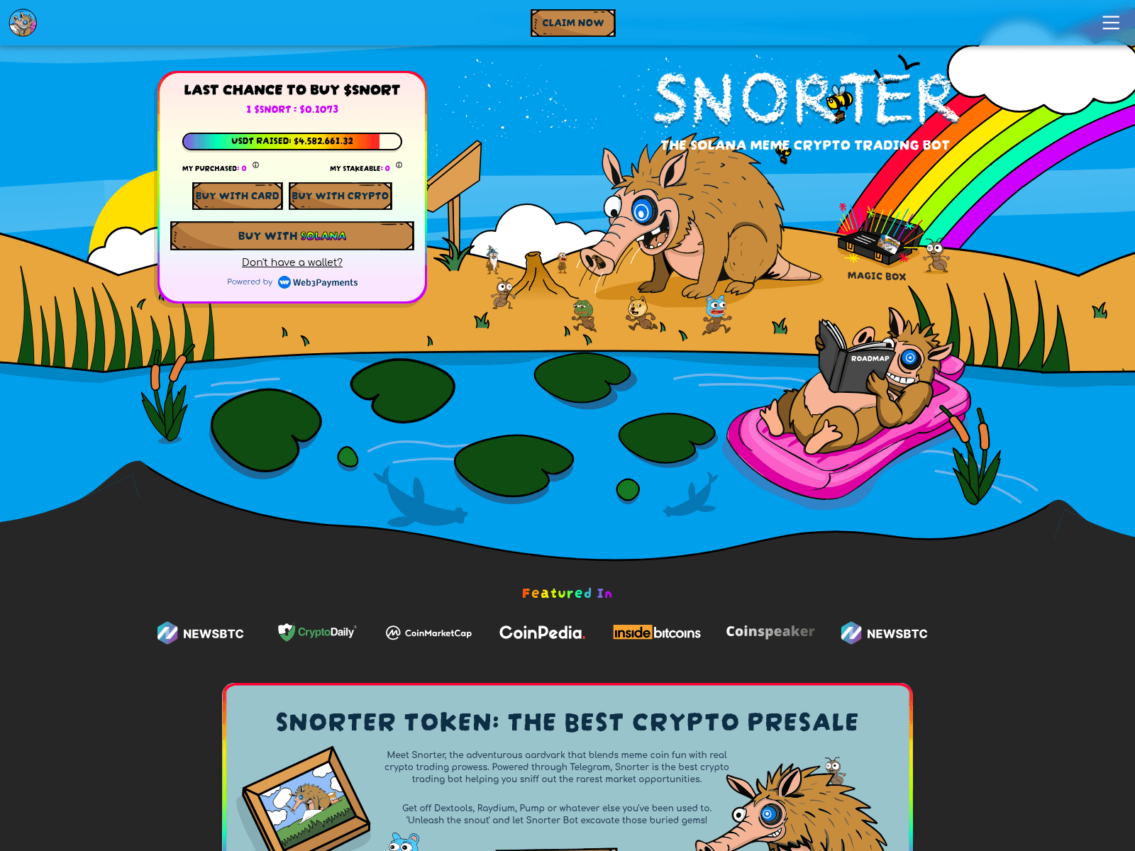 Screenshot of snorterclaim.live
