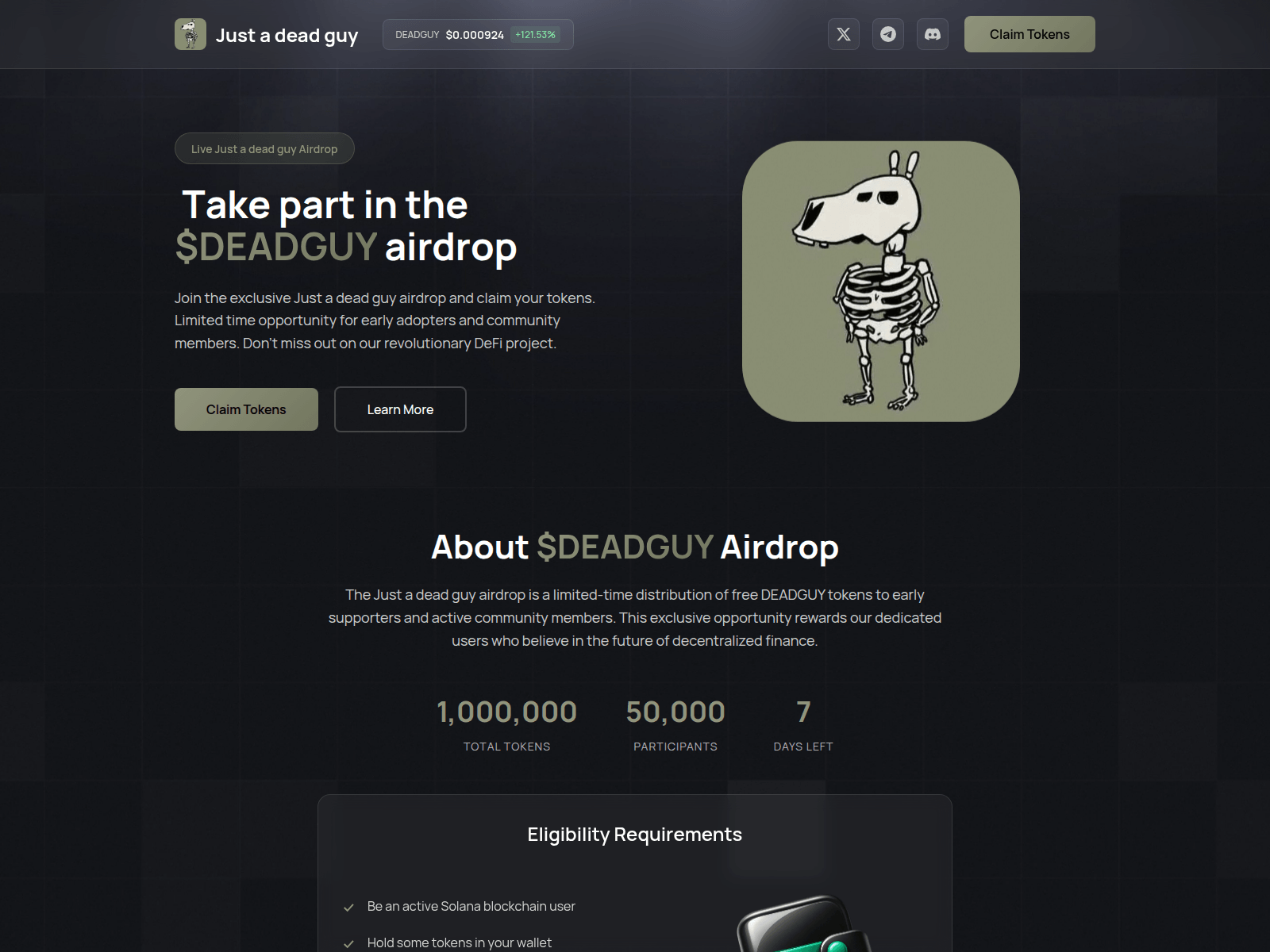 Screenshot of deadguy.finance