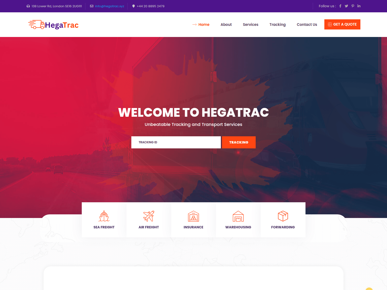 Screenshot of hegatrac.xyz