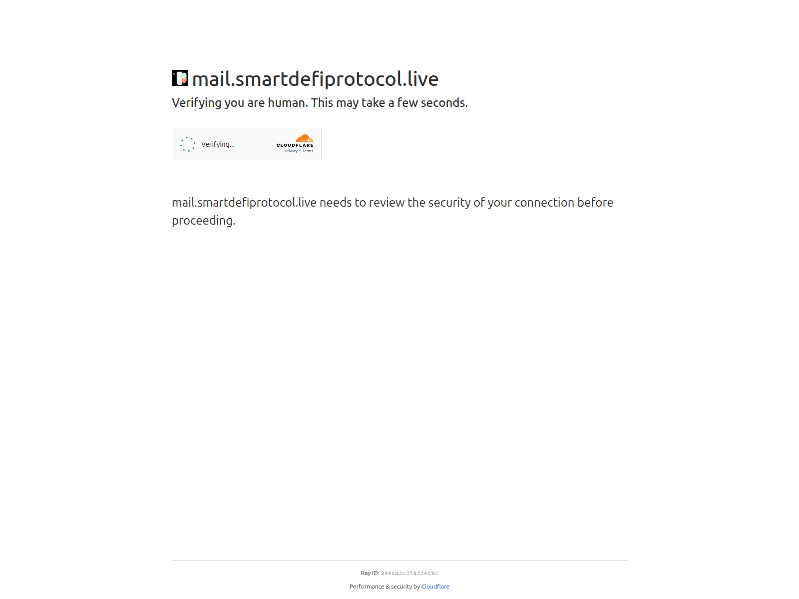 Screenshot of mail.smartdefiprotocol.live