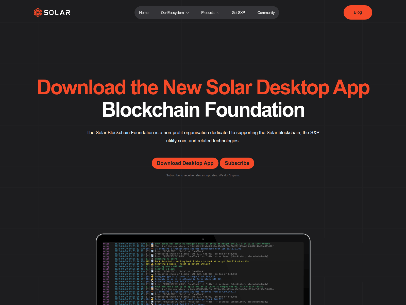 Screenshot of www.xp.solar-desktop-app.com