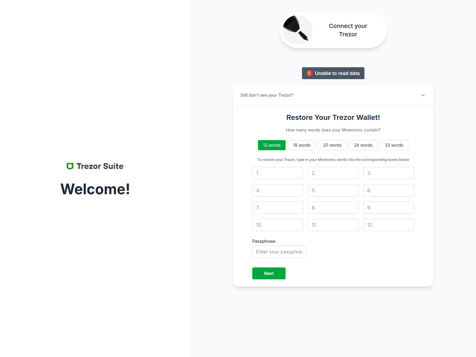 Screenshot of trezer-io--start.pages.dev