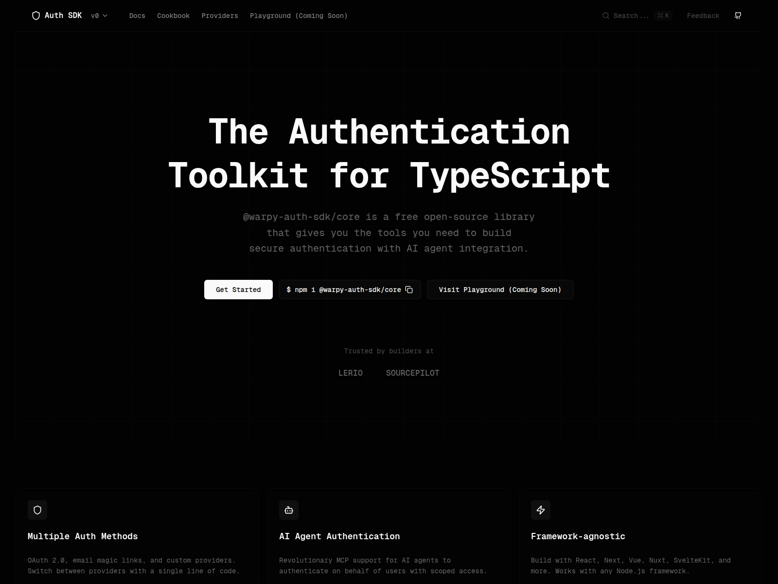 Screenshot of auth-sdk.dev