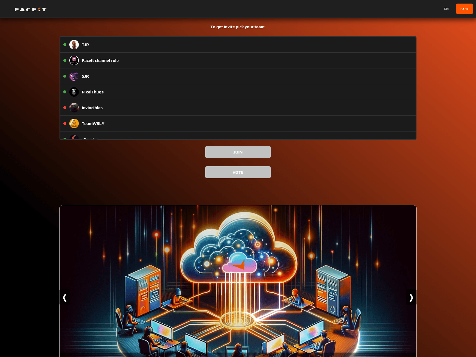Screenshot of faceit.twich-vertexclub.com